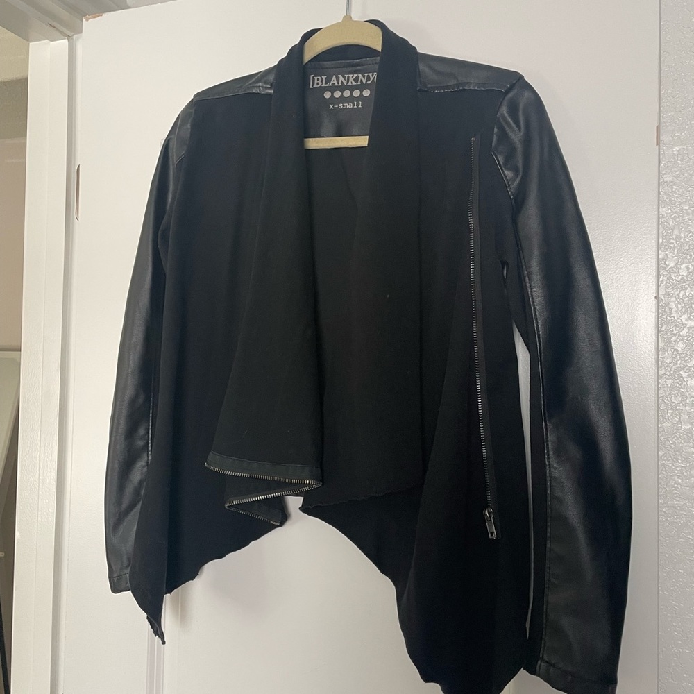 Blank nyc faux leather details jacket